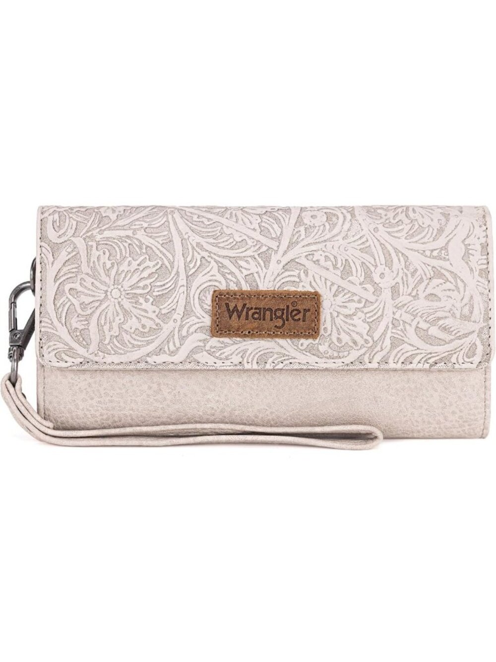 Large Trifold Wristlet Wallet for Women - Stylish Western Tooling Design